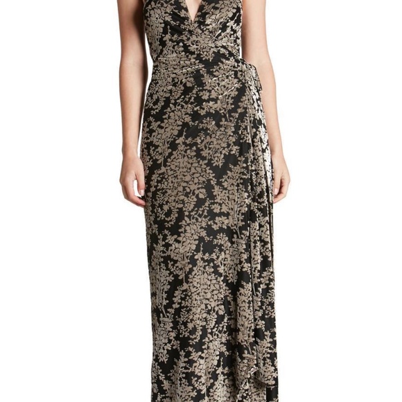 Dress the Population Erica VELVET Burnout Halter dress SIZE Small - Picture 8 of 14